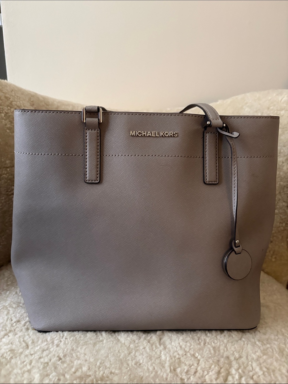 Michael Kors Grey Saffiano Leather Tote